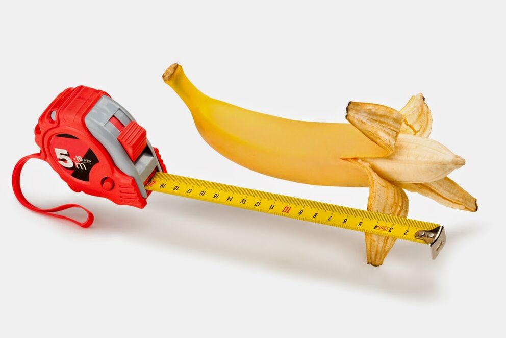 measure the penis before it grows using the example of a banana